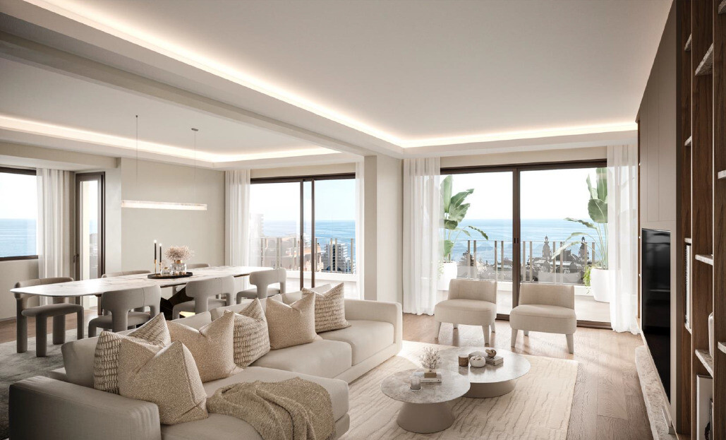 RIVIERA PALACE : 3 ROOMS - LUXURIOUS RENOVATION - TERRACE WITH SEA VIEW