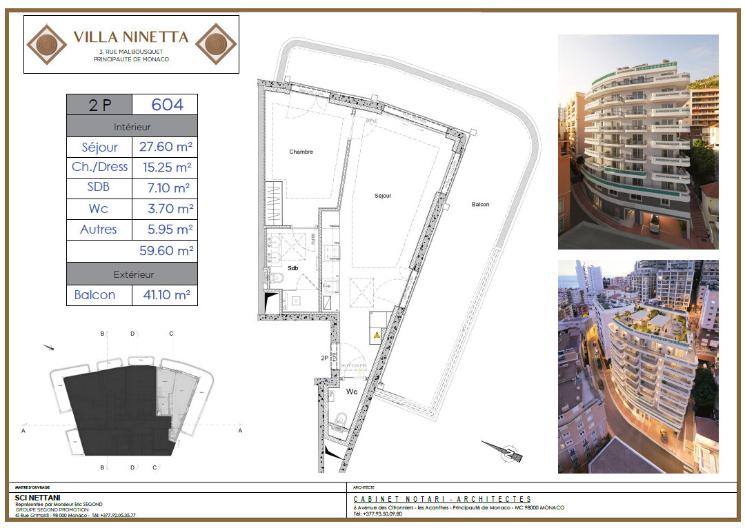 Sale 2 room apartment Monaco Moneghetti new Residence